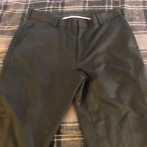 Black flat front non-wrinkle dress pants